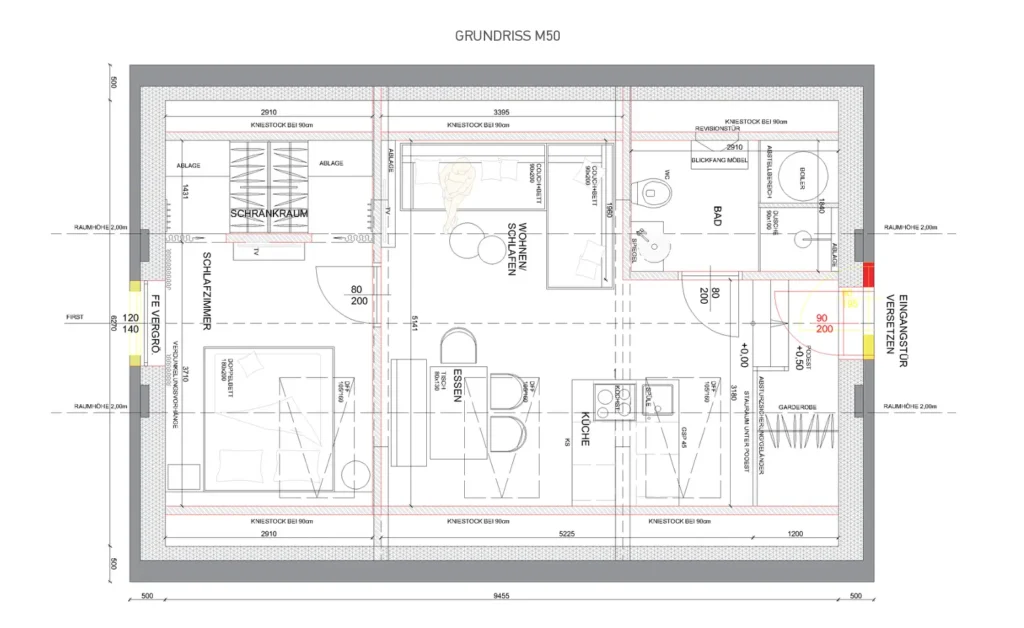 Grundriss unseres VinoVerde Keller Chalet - Urlaub im Weinviertel Chalet